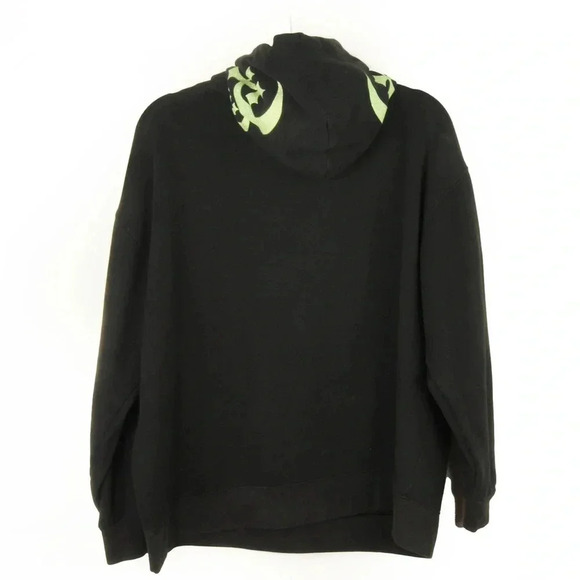 Black Green Glitter Death Metal Cyber Pullover Hoodie - Picture 3 of 4